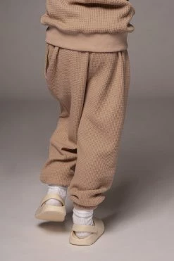 JLUXLABEL BEIGE MILAN KIDS WAFFLE HOODIE SALE