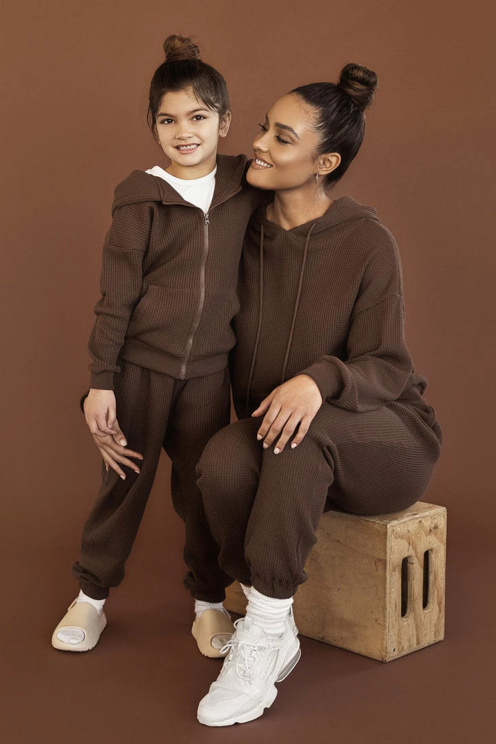 JLUXLABEL CHOCOLATE MILAN KIDS WAFFLE HOODIE 5 JLUXLABEL CHOCOLATE MILAN KIDS WAFFLE HOODIE