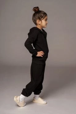 JLUXLABEL SALE BLACK MEMPHIS KIDS WAFFLE JOGGERS