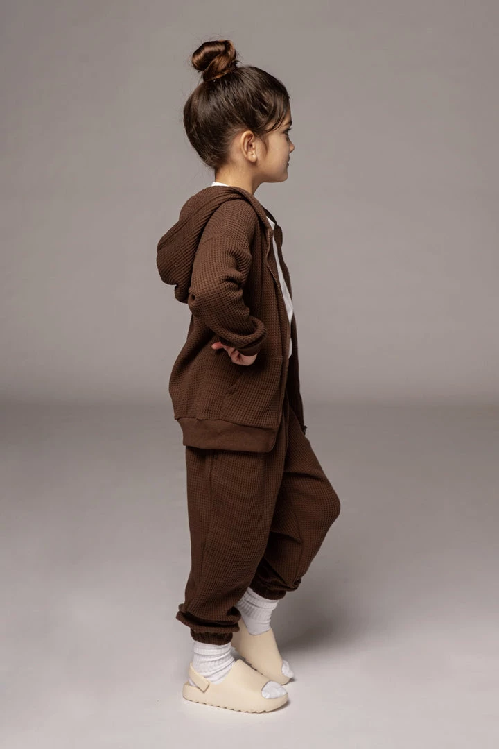 JLUXLABEL CHOCOLATE MILAN KIDS WAFFLE HOODIE 9 JLUXLABEL CHOCOLATE MILAN KIDS WAFFLE HOODIE