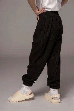 JLUXLABEL SALE BLACK MEMPHIS KIDS WAFFLE JOGGERS
