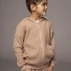 JLUXLABEL BEIGE MILAN KIDS WAFFLE HOODIE SALE