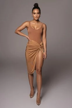 JLUXLABEL SALE PECAN NAMYA KNOTTED SKIRT