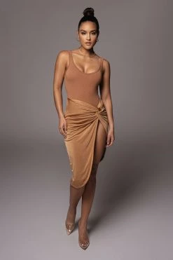 JLUXLABEL SALE PECAN NAMYA KNOTTED SKIRT