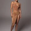 JLUXLABEL SALE PECAN NAMYA KNOTTED SKIRT