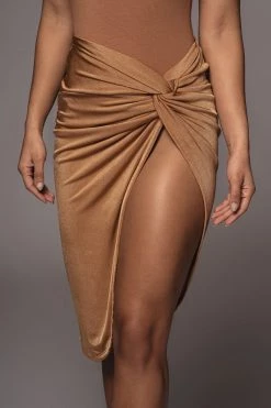 JLUXLABEL SALE PECAN NAMYA KNOTTED SKIRT