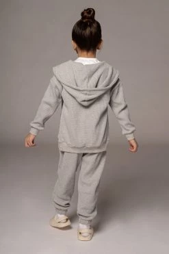JLUXLABEL GREY MEMPHIS KIDS WAFFLE JOGGERS