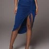 JLUXLABEL BLUE AURA SLINKY SKIRT