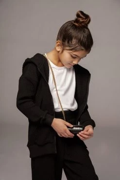 JLUXLABEL SALE BLACK MEMPHIS KIDS WAFFLE JOGGERS