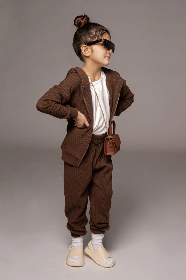 JLUXLABEL CHOCOLATE MILAN KIDS WAFFLE HOODIE 4 JLUXLABEL CHOCOLATE MILAN KIDS WAFFLE HOODIE