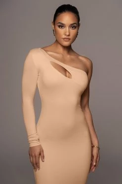 JLUXLABEL NEW ARRIVALS FRAPPE FAIRA KEYHOLE DRESS