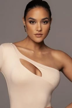 JLUXLABEL CREAM FAIRA KEYHOLE DRESS