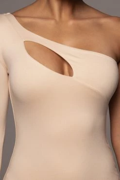 JLUXLABEL CREAM FAIRA KEYHOLE DRESS