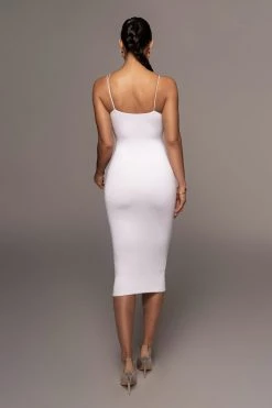 JLUXLABEL NEW ARRIVALS JLUXBASIX IVORY RORY DIAGONAL STRAP DRESS