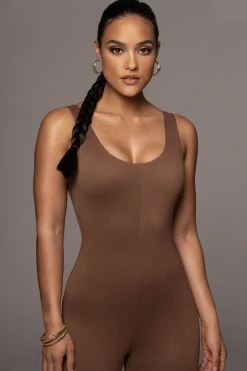 JLUXLABEL NEW ARRIVALS PECAN ALO DOUBLE LAYER JUMPSUIT