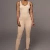 JLUXLABEL CREAM ALO DOUBLE LAYER JUMPSUIT NEW ARRIVALS
