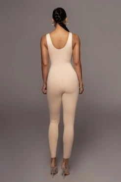 JLUXLABEL CREAM ALO DOUBLE LAYER JUMPSUIT NEW ARRIVALS