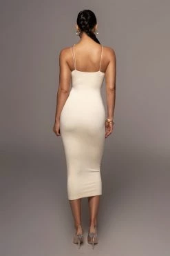 JLUXLABEL JLUXBASIX BUTTERCREAM VALENCIA DIAGONAL STRAP DRESS