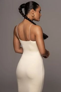 JLUXLABEL JLUXBASIX BUTTERCREAM VALENCIA DIAGONAL STRAP DRESS