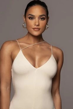 JLUXLABEL JLUXBASIX BUTTERCREAM VALENCIA DIAGONAL STRAP DRESS