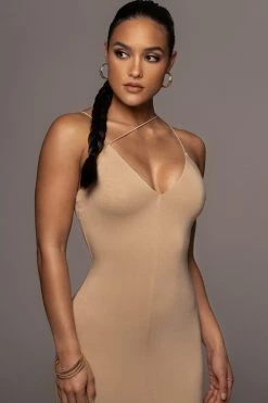 JLUXLABEL JLUXBASIX TAN VALENCIA DIAGONAL STRAP DRESS NEW ARRIVALS 11 JLUXLABEL JLUXBASIX TAN VALENCIA DIAGONAL STRAP DRESS NEW ARRIVALS