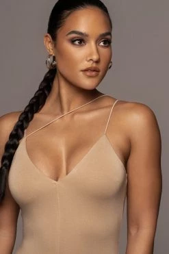 JLUXLABEL JLUXBASIX TAN VALENCIA DIAGONAL STRAP DRESS NEW ARRIVALS 12 JLUXLABEL JLUXBASIX TAN VALENCIA DIAGONAL STRAP DRESS NEW ARRIVALS