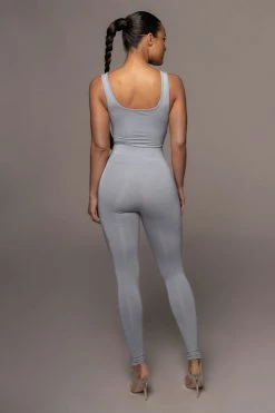 JLUXLABEL NEW ARRIVALS BODYBASIX SKY BLUE JOSS HIGH WAIST LEGGINGS