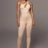 JLUXLABEL CREAM AMIRAH KEYHOLE JUMPSUIT NEW ARRIVALS