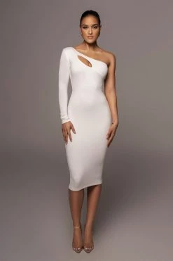 JLUXLABEL WHITE FAIRA KEYHOLE DRESS