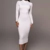 JLUXLABEL JLUXBASIX Ivory Janessa Double Lined Turtleneck Dress SALE