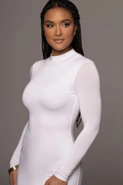 JLUXLABEL JLUXBASIX Ivory Janessa Double Lined Turtleneck Dress SALE