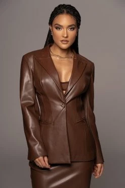 JLUXLABEL CHOCOLATE LORIA BLAZER SALE