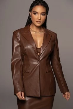 JLUXLABEL CHOCOLATE LORIA BLAZER SALE