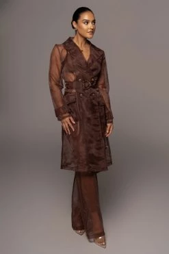 JLUXLABEL CHOCOLATE JEANNA COAT SALE