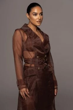 JLUXLABEL CHOCOLATE JEANNA COAT SALE