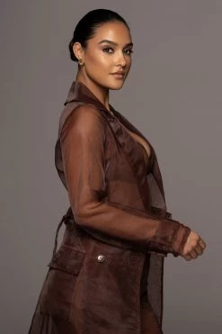 JLUXLABEL CHOCOLATE JEANNA COAT SALE