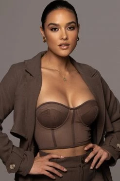 JLUXLABEL CHOCOLATE SHAYLA BUSTIER