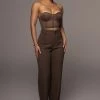 JLUXLABEL CHOCOLATE ARLETTE TROUSERS BOTTOMS
