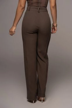 JLUXLABEL CHOCOLATE ARLETTE TROUSERS BOTTOMS