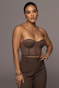 JLUXLABEL CHOCOLATE SHAYLA BUSTIER