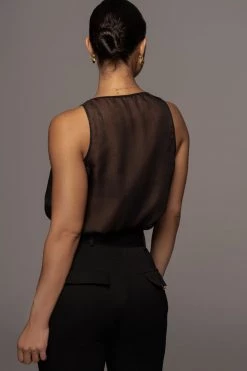 JLUXLABEL BLACK HARLYN REVERSIBLE TOP NEW ARRIVALS