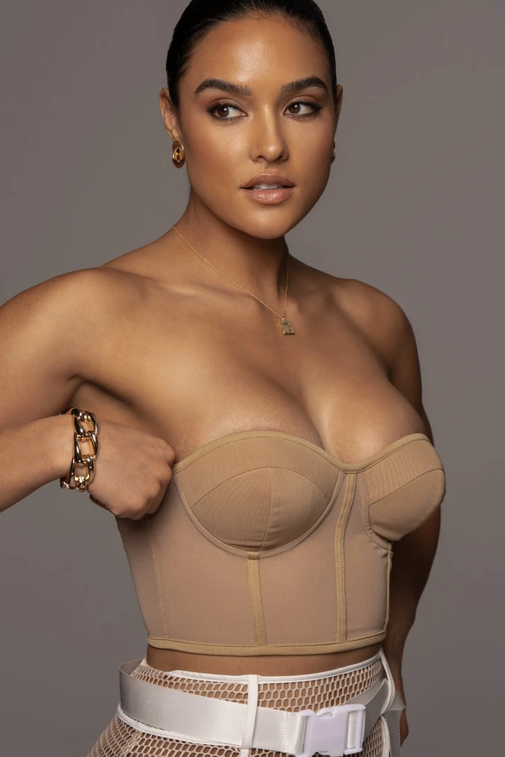 JLUXLABEL TAN SHAYLA BUSTIER NEW ARRIVALS 4 JLUXLABEL TAN SHAYLA BUSTIER NEW ARRIVALS