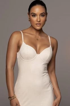 JLUXLABEL NEW ARRIVALS BUTTERCREAM CITY LIVING BUSTIER DRESS