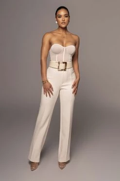 JLUXLABEL NEW ARRIVALS IVORY MARILLA SUEDE BELT