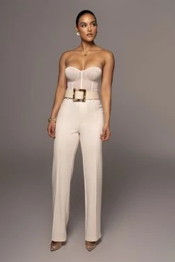 JLUXLABEL NEW ARRIVALS IVORY MARILLA SUEDE BELT