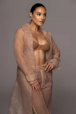 JLUXLABEL TAN LIVY ORGANZA PANT NEW ARRIVALS