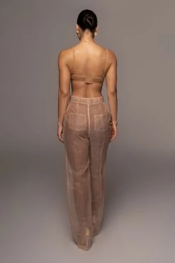 JLUXLABEL TAN LIVY ORGANZA PANT NEW ARRIVALS