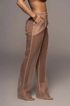 JLUXLABEL TAN LIVY ORGANZA PANT NEW ARRIVALS