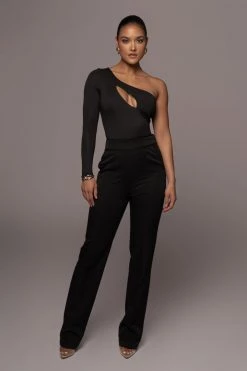 JLUXLABEL BLACK DARLA KEYHOLE BODYSUIT SALE