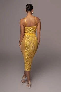 JLUXLABEL DRESSES YELLOW NIYKEE MESH AND LACE SET 17 JLUXLABEL DRESSES YELLOW NIYKEE MESH AND LACE SET